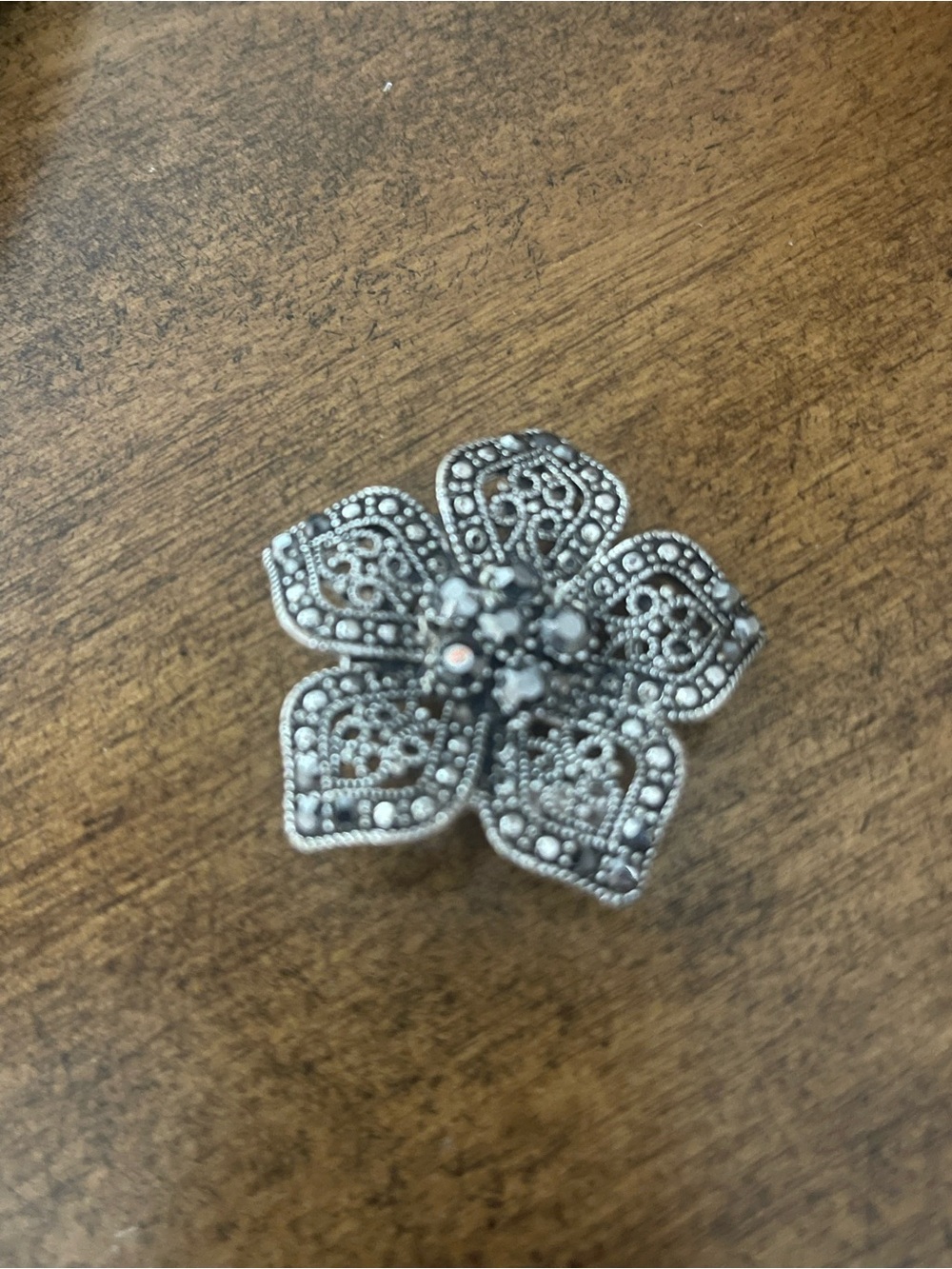Vintage-Style Silver Flower Brooch - Silver Floral Pin